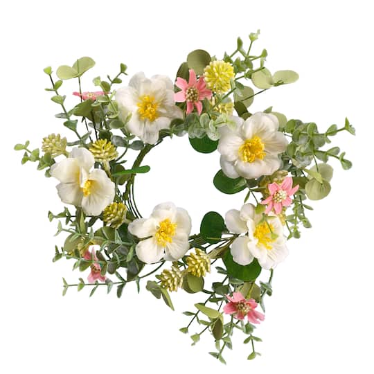 Ashland; 5ft. White & Pink Blossom Coiled Garland by Ashland®; Category:Spring Floral Garlands; Image:1
